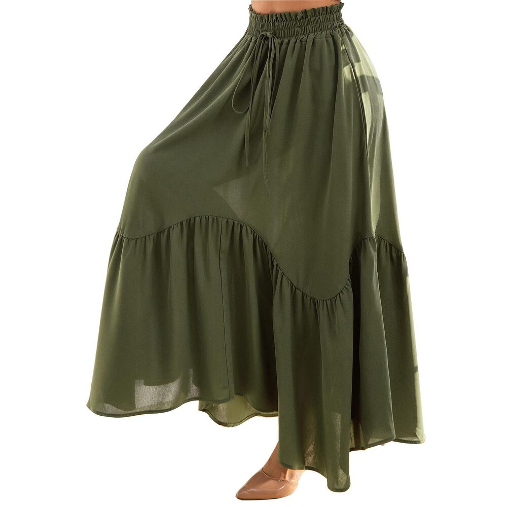 2630 Green Renaissance Skirt Long Flowy Skirts Cottagecore Skirt